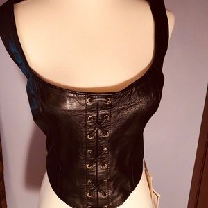 Black Leather Vest